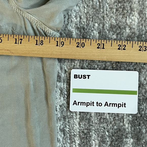 Rock & Republic Utility Shirt Women Size XS Light Green Beaded Shoulder Detail - Picture 11 of 12